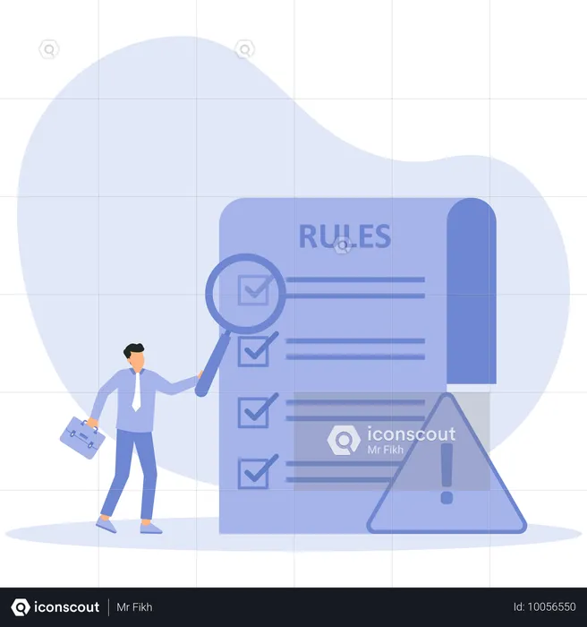 Rules check and finish writing rules and regulations document rules  Illustration