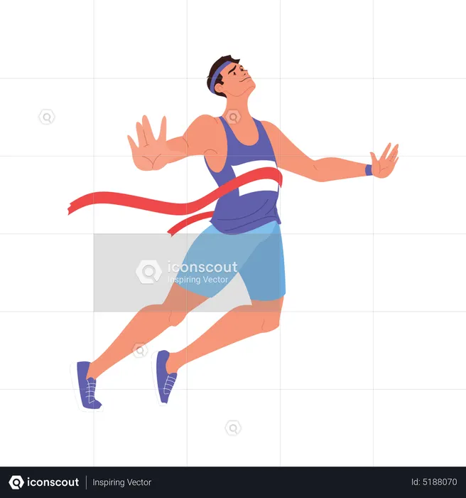Runner winning race  Illustration