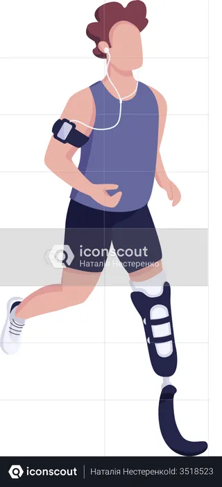 Runner with artificial leg  Illustration