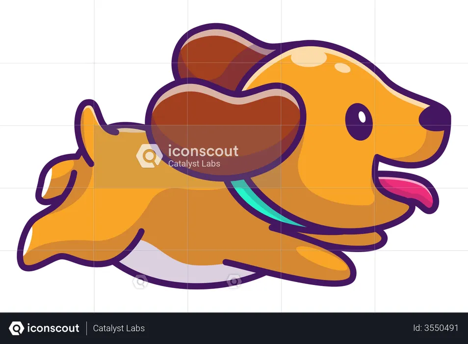 Running baby dog  Illustration