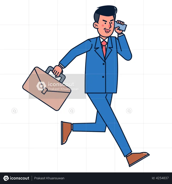 Running businessman  Illustration