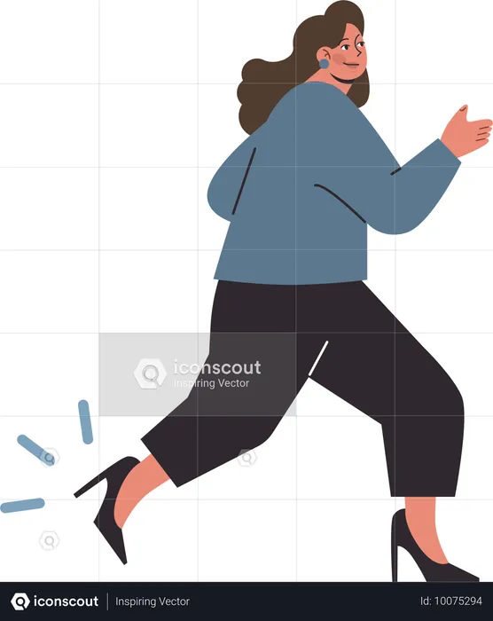 Running businesswoman in success direction  Illustration