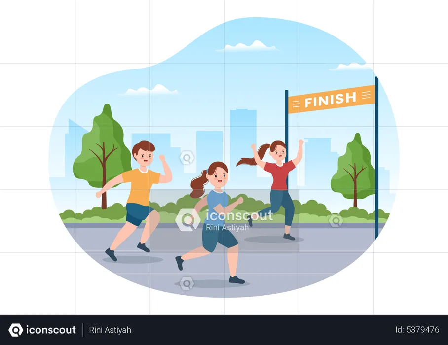 Running race competition  Illustration