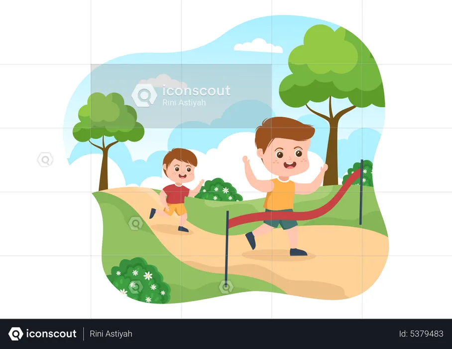 Running Race  Illustration