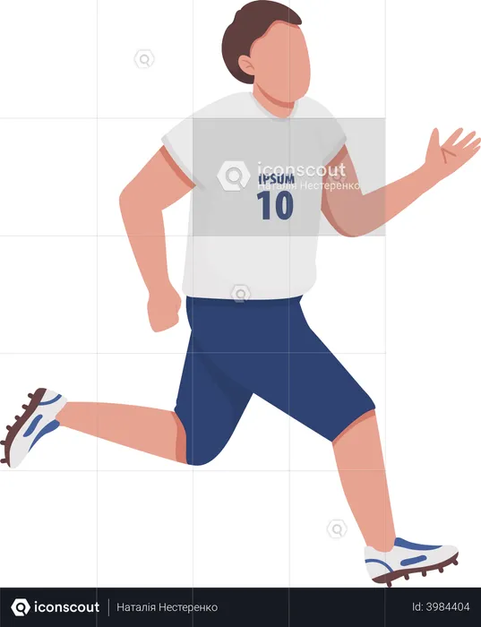 Running soccer player  Illustration