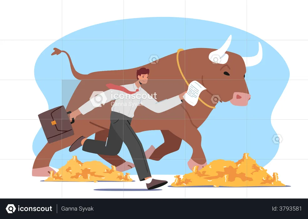 Best Running With Bull Run In Stock Market Illustration download in PNG ...