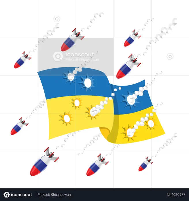 Russia bomb attack on Ukraine  Illustration