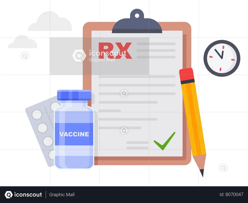 RX medical report prescription drug  Illustration