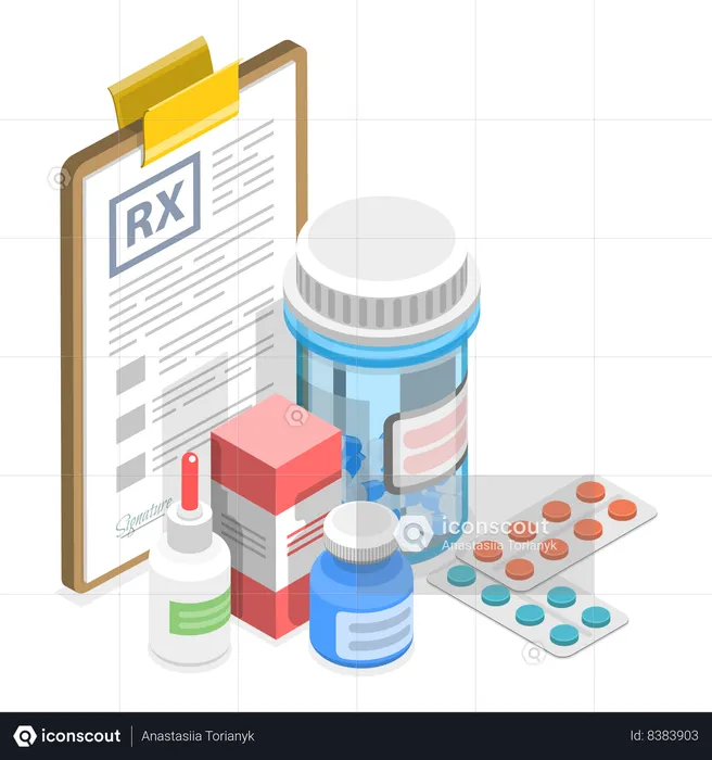 Médicaments vérifiés Rx pour le traitement de la grippe  Illustration