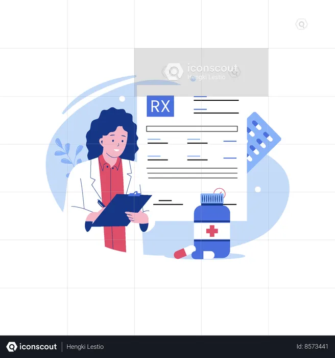 Medicamento con receta médica RX  Ilustración