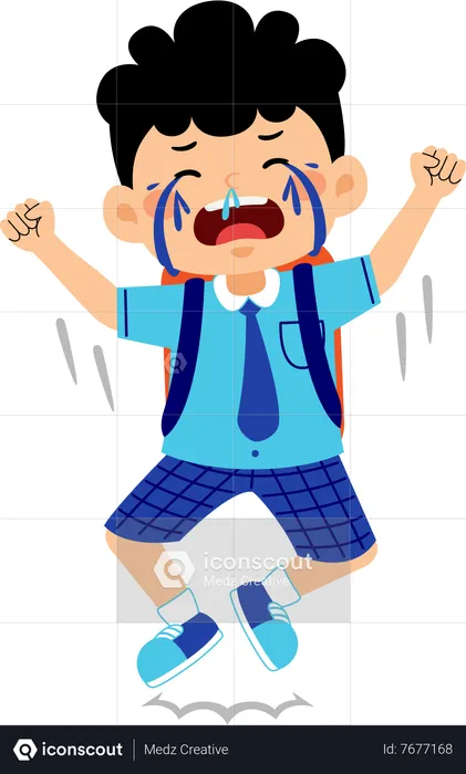 Sad Boy student crying  Illustration