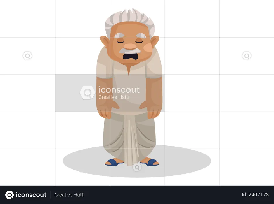 Sad farmer  Illustration