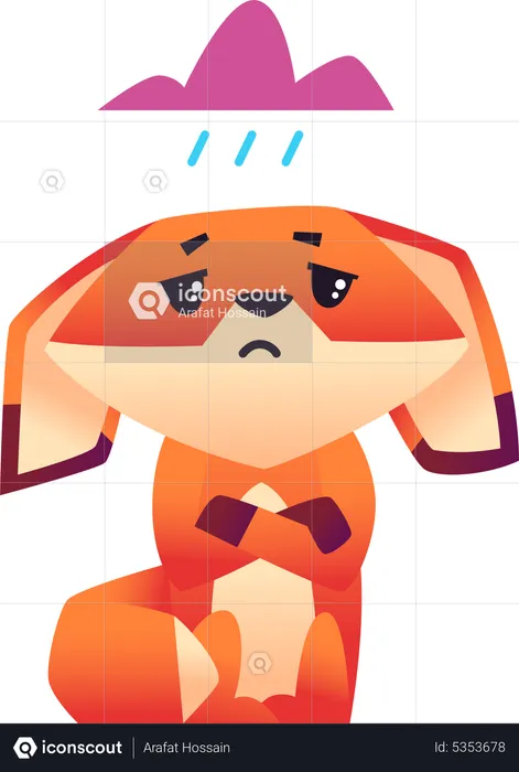 Sad Fox  Illustration