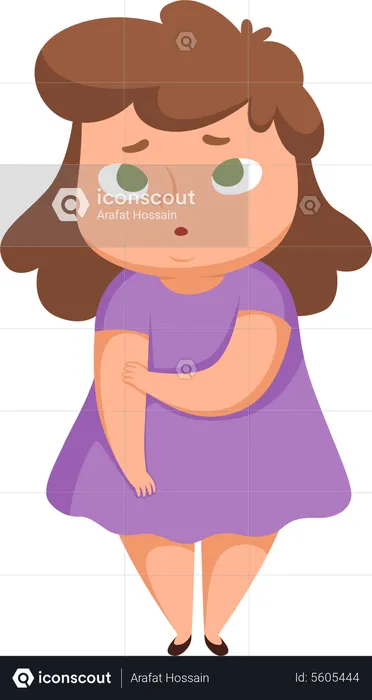 Sad overweight girl  Illustration