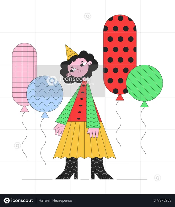 Sad party girl  Illustration