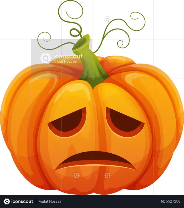 Sad Pumpkin Face  Illustration