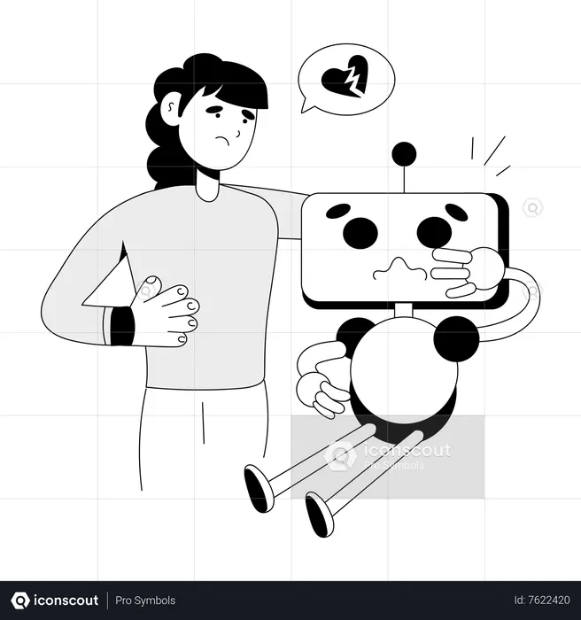Sad Robot  Illustration