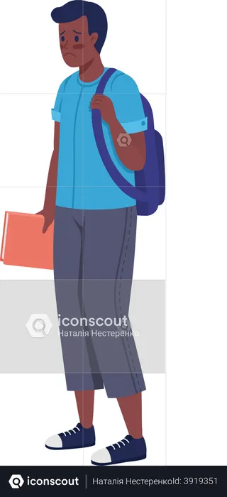 Sad schoolboy  Illustration