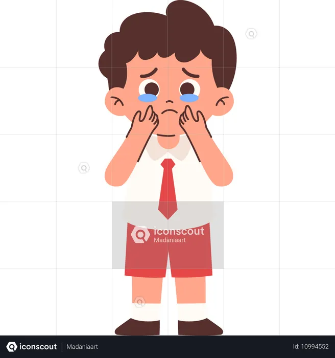 Sad Student crying  Illustration