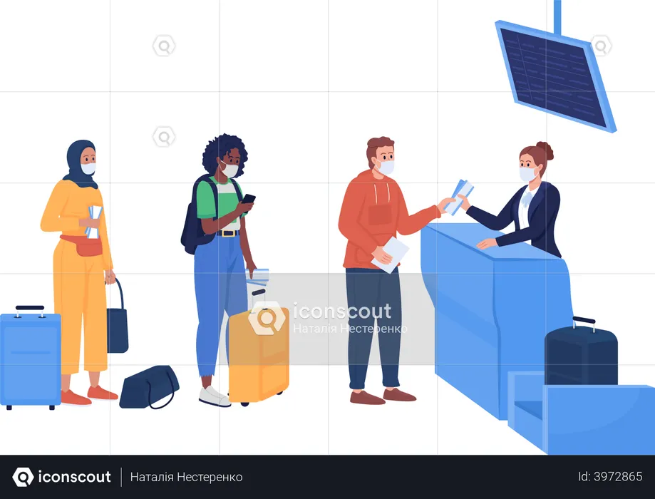 Safe airport boarding  Illustration