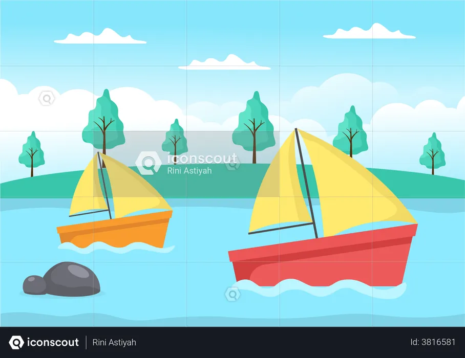 Sailing Boats  Illustration