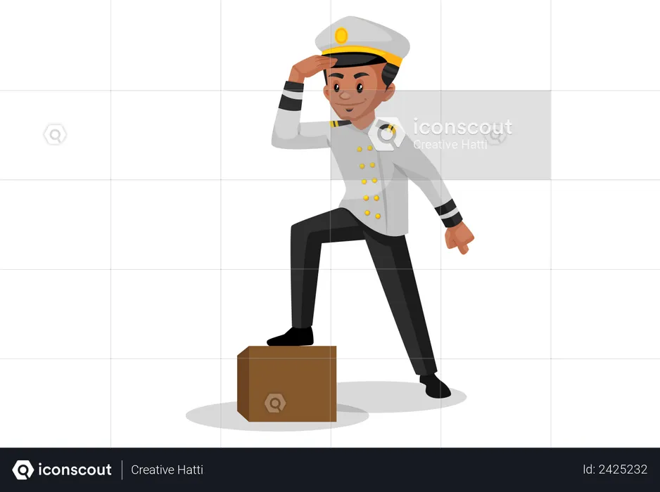 Sailor looking ahead  Illustration