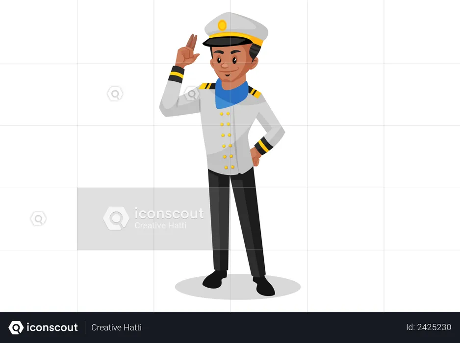 Sailor showing hand sign  Illustration