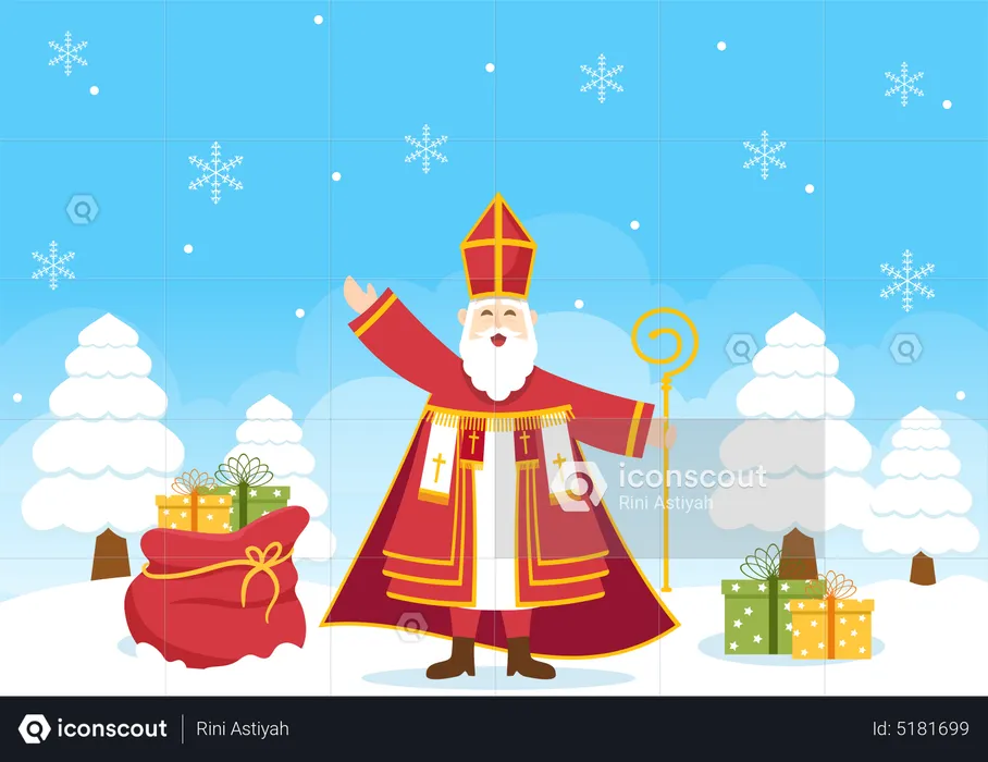 Saint on Nicholas Day  Illustration