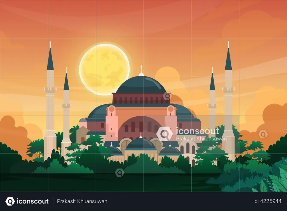 Saint Sophie Cathedral Byzantine art monument  Illustration