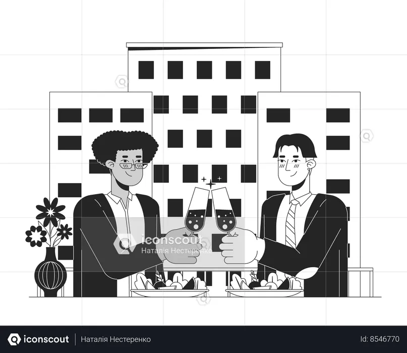 Dîner de couple gay pour la Saint-Valentin  Illustration