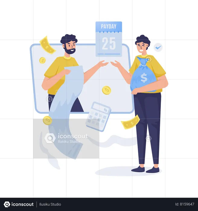 Salary payment day  Illustration
