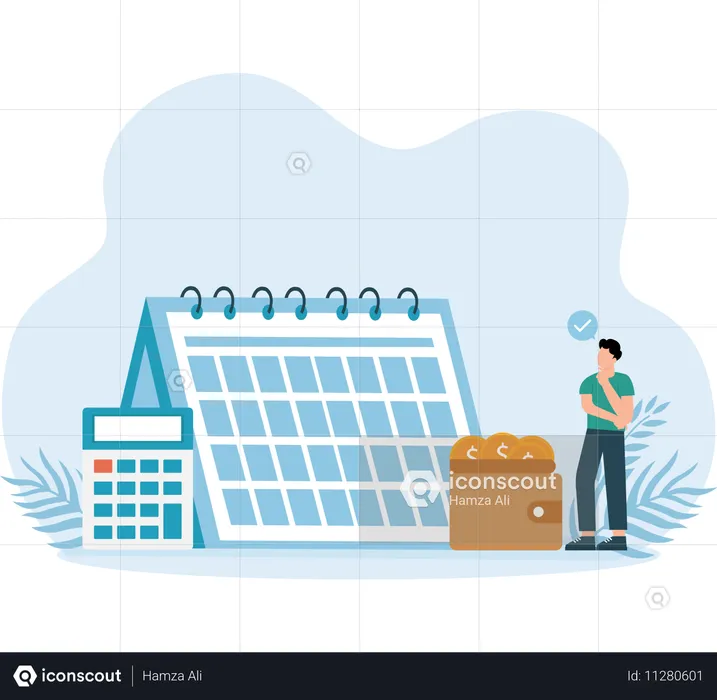 Salary Payment day scheduled in Google calendar  Illustration