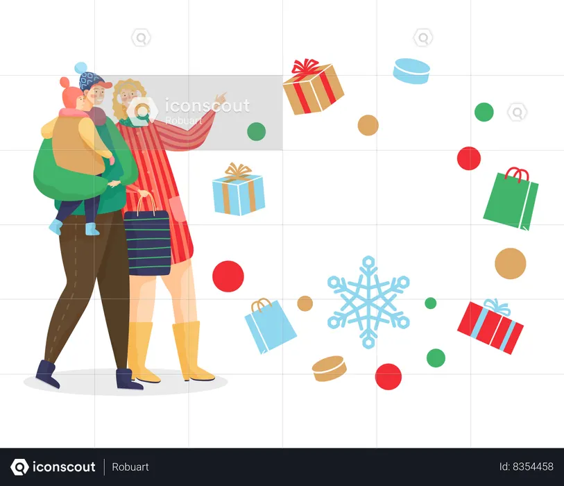 Sale 70 Percent Off Discount Family and Presents  Illustration