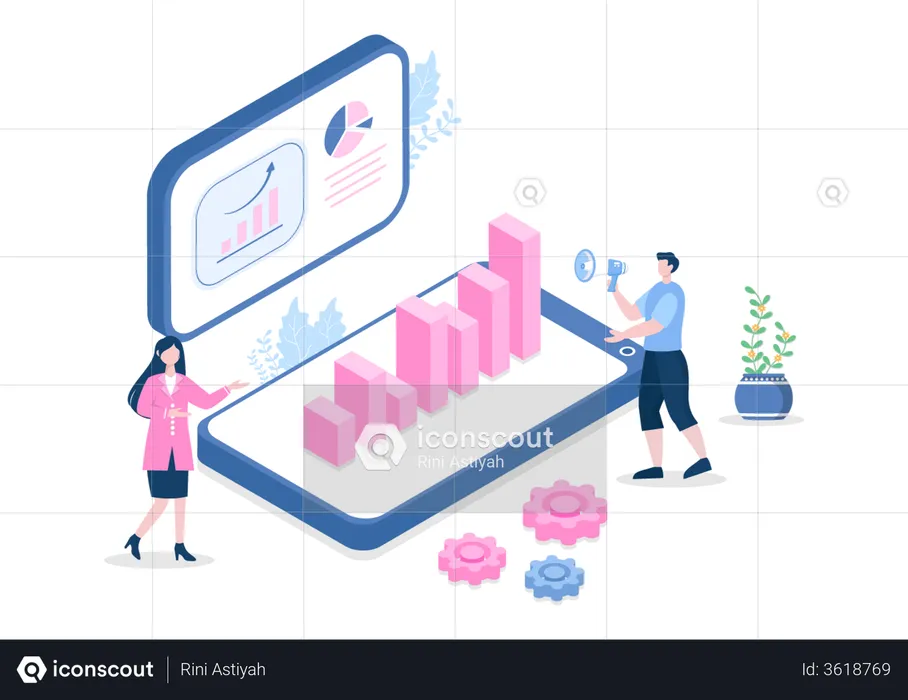 Sales data presentation  Illustration
