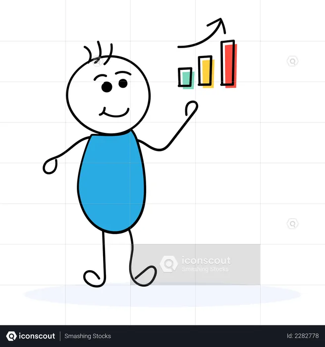 Sales executive analyzing sales growth  Illustration