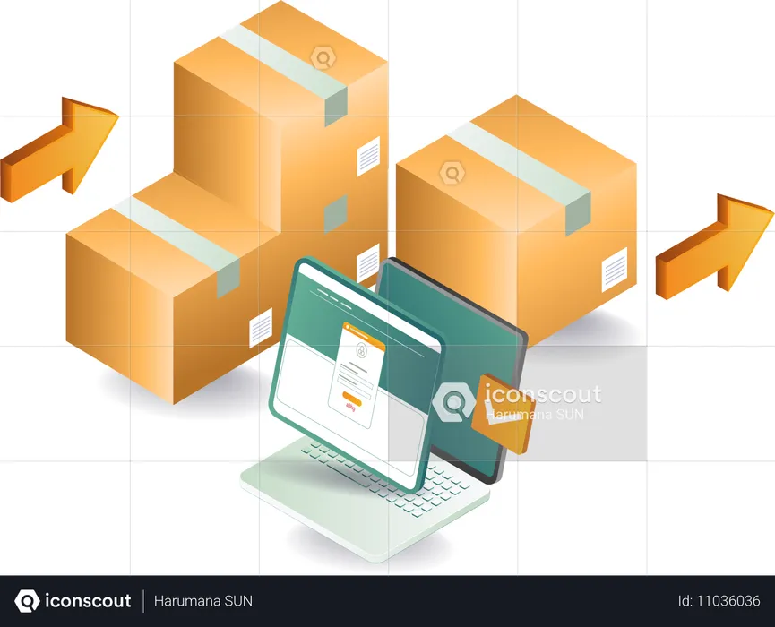 Sales shipment data security account  Illustration