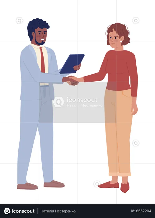Salesman maintaining relationships with client  Illustration