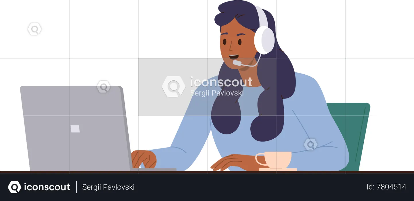 Saleswoman operator  Illustration