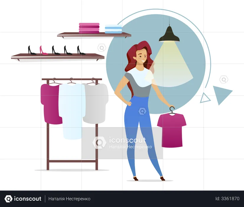 Saleswoman sales clothes  Illustration