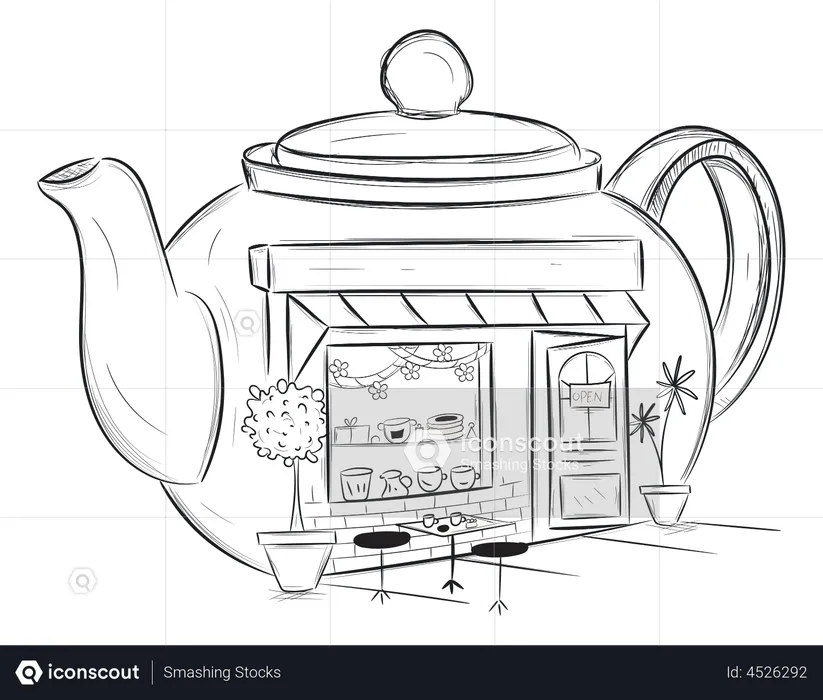 Boutique de thé  Illustration