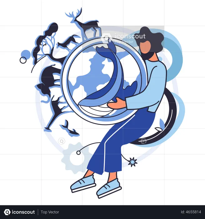 Salvando o ecossistema da vida selvagem  Ilustração
