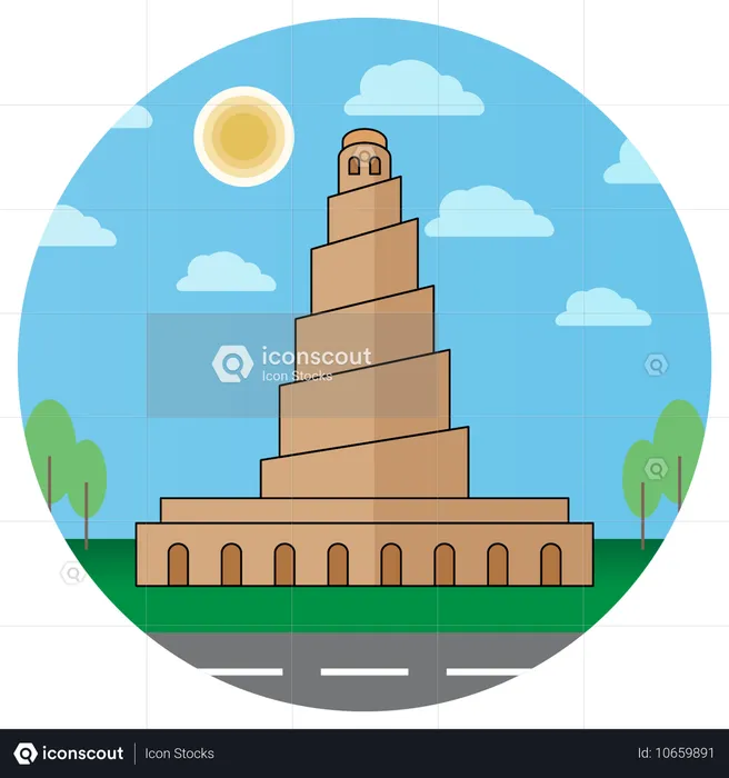 Samarra-Minarett-Moschee im Irak  Illustration