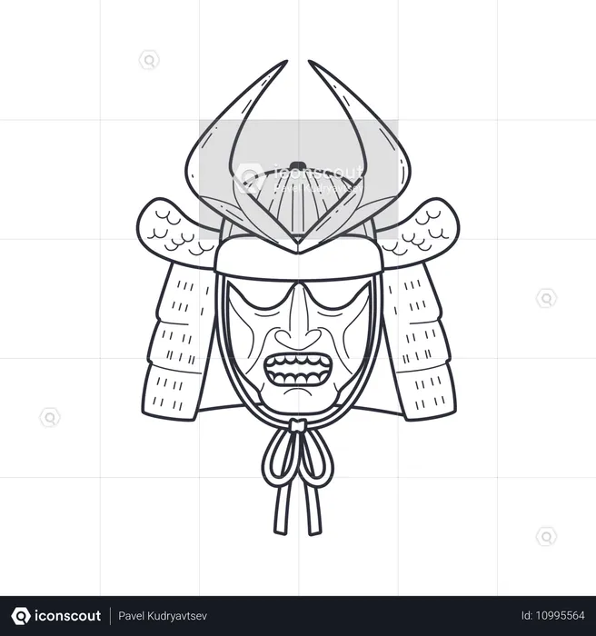 Samurai-Krieger-Maske  Illustration