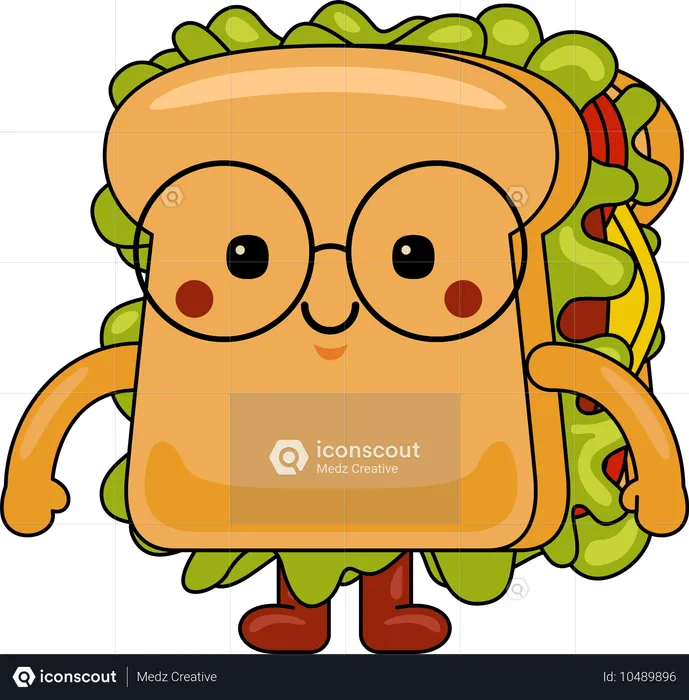 Mascotte de sandwich  Illustration