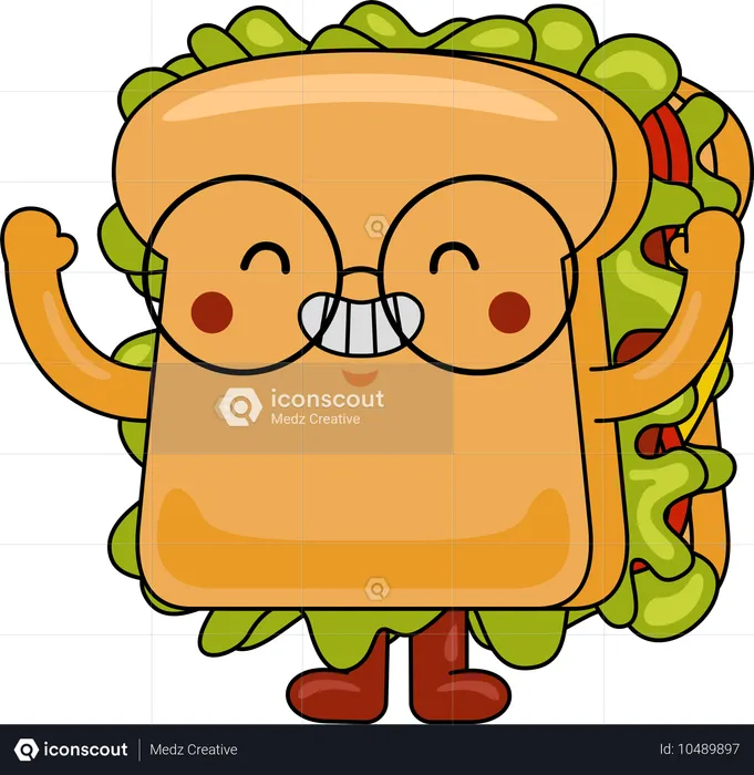 Sandwich-Maskottchen  Illustration