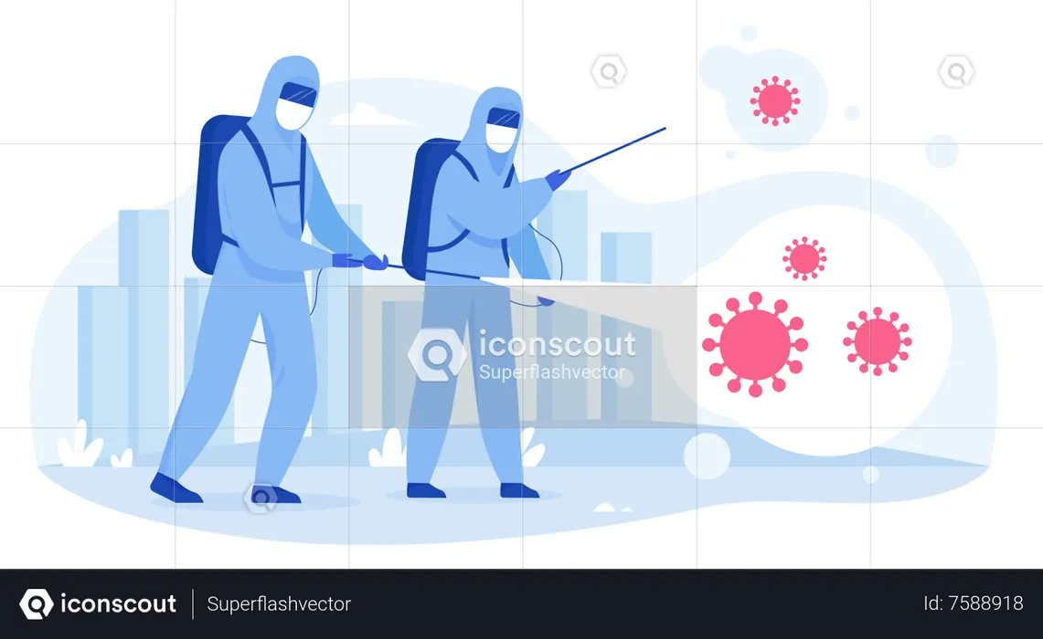 Sanitary inspection worker  Illustration