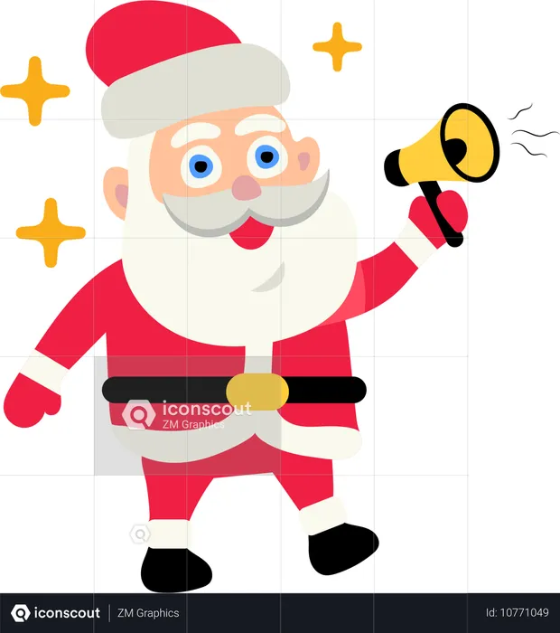 Papá Noel anunciando la Navidad  Ilustración