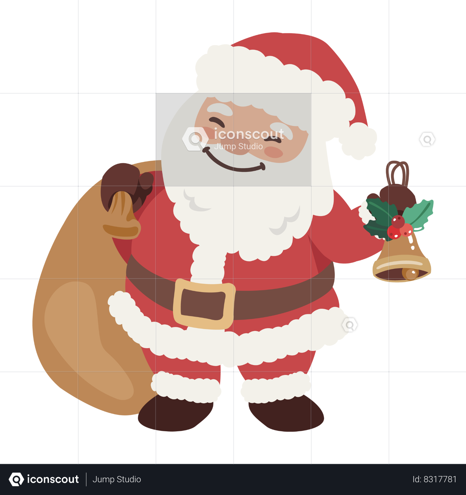 Santa cartoon gift bag hi-res stock photography and images - Alamy
