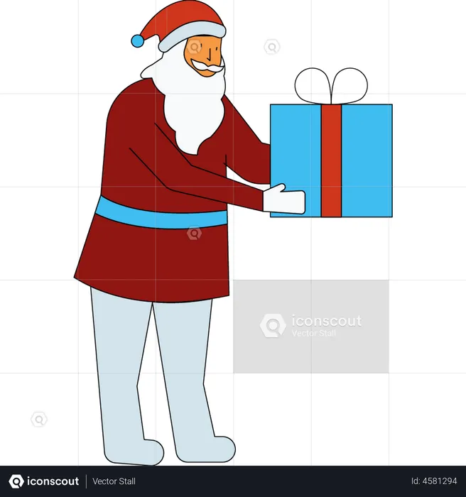 Santa Claus giving gift  Illustration