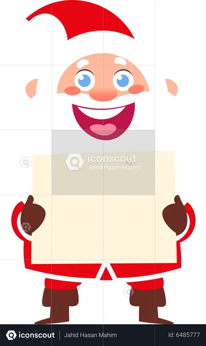 Santa Claus Holding Banner  Illustration